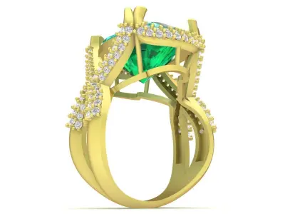 Luxury Double Halo Gemstone Women Ring  3434 3D print model