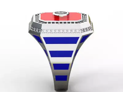 Octagon ring enameled mineli 3D print model