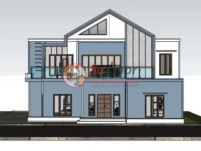 House 8x18m code 456- Sketchup 3D model 3D model 3D model