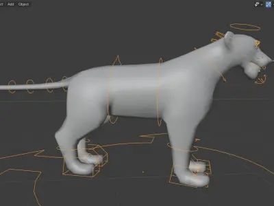 The Jungle book - bagheera rigged Low-poly 3D model
