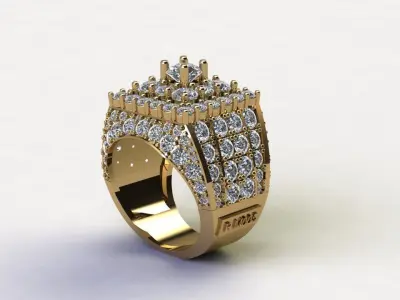 Popular Asia model man ring with cad file 3dm R9 3D model