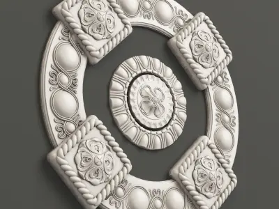 Rosette 2 decorative ceiling medallion 3D model