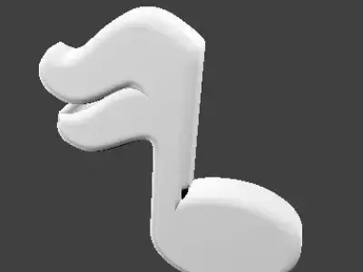 Stylized sixteenth music note Free 3D model