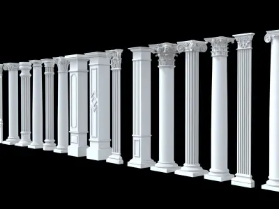 Classical Columns pillar decorate 3d model 3D model