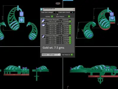 Pendant Earrings combo - 1122 3D print model