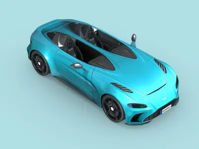 Aston Martin V12 Speedster 2021 Low-poly 3D model