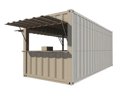 V1 Mobile shipping container restaurant Container Cafe 3D model