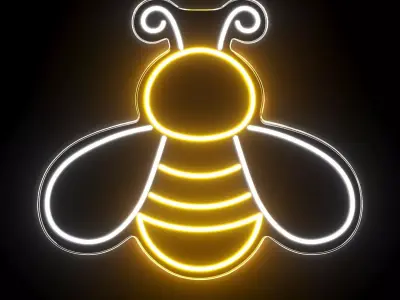 Bee Neon Sign 3D model