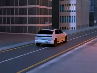  Realistic 3D City Model with Car for Games and Animation 3D model