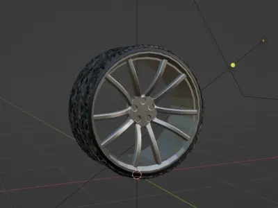 realistic sport tire with texture and materials ready low poly Low-poly 3D model