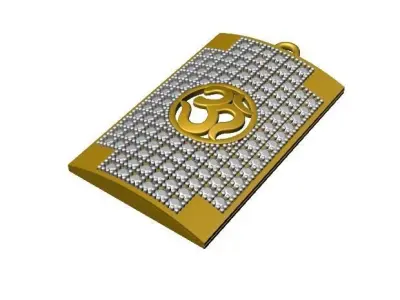 088 - Gents Om Pendant with Micro setting 3D print model