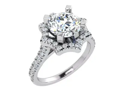 Halo Diamond Ring 3551 3D print model