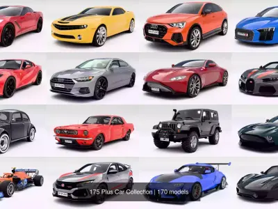 150 Plus Car Collection 3D Model Pack