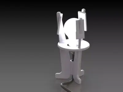 TriF table lamp with chair Free 3D model