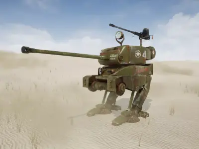 WWII Allies Sherman Walker Low-poly 3D model