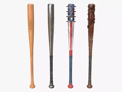 Baseball Bats Assets 01 Low-poly 3D model