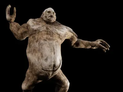 Mummy-zombie fat low-poly game engine ready 3D model Low-poly 3D model