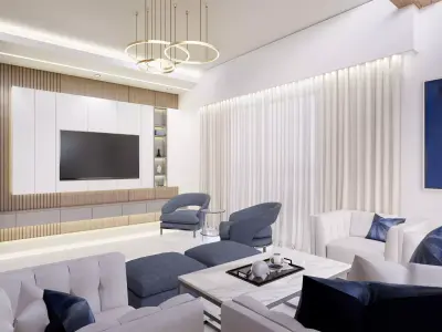 CONTEMPORARY LUXURY LIVING ROOM INTERIOR 07  Low-poly 3D model