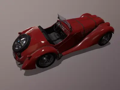 Vintage car 3D model Low-poly 3D model