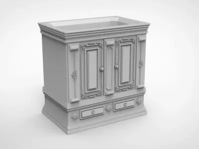 Retro European wardrobe pattern vase 3D print model