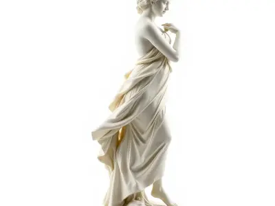 Graceful Classical Nymph Statue model pack Low-poly 3D model