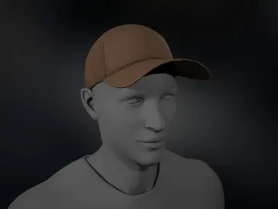 Brown Basketball Hat  Low-poly 3D model