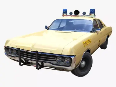 Dodge police patrol car  Low-poly 3D model