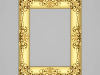 Classic Frame Mirror 002 3D model