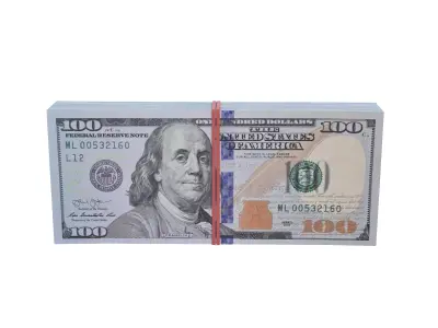 United States Dollars Stack Low-poly 3D model