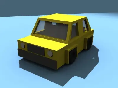 Low poly small car Low-poly 3D model