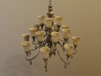 Classic chandelier Low-poly 3D model