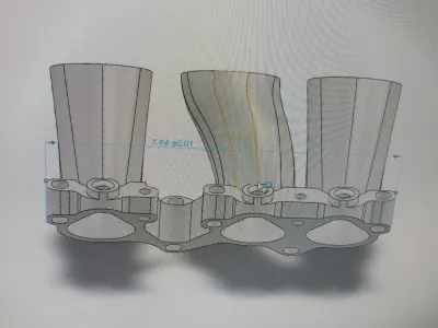 Audi V6 AFC AAH Custom engine intake trumpet 3D model