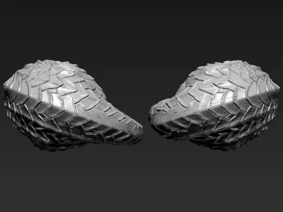 Pholidota pair of animal sculptures 3D print model