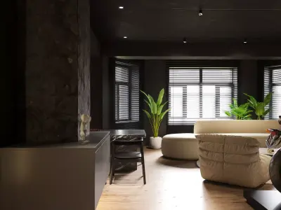 Modern Interior Scene for 3D max and Corona Renderer Low-poly 3D model