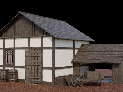 Medieval Village Asset 13 - 4K Textures Game Ready Low-poly 3D model
