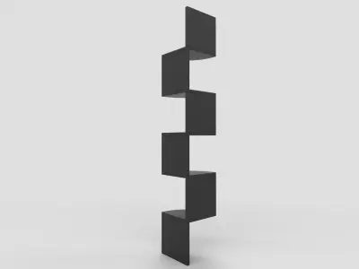Wooden Corner Wall Shelf Low-poly 3D model