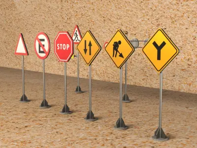 traffic signal Free low-poly 3D model