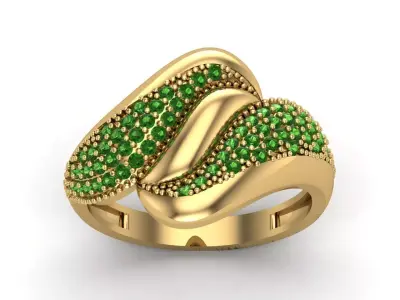 Womens Rings With Stone Ring Ready STL 3DM Models Rings women 3D print model 37
