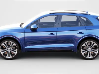 Audi Q5 2021 with interior and open doors 3D model