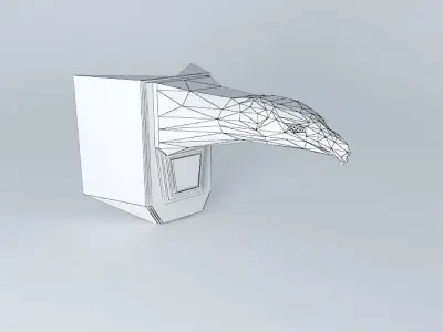 Chrome Eagle Head Sculpture Free 3D model