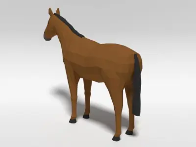 Low Poly Cartoon Horse  Low-poly 3D model