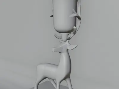 The Mystic Deer Candle Decor Low-poly 3D model