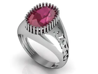 colour stone ring Free 3D print model