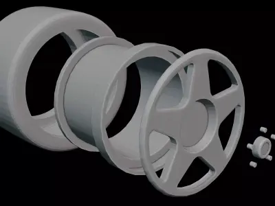 Touring RC Car Sport Rally Wheel 3D print model