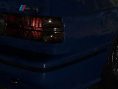 Car in the forest during the rain 3D model