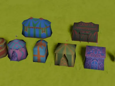 Festival Tent Low-poly 3D model