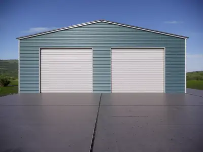 Carport Double Car Metal Garage 3D model