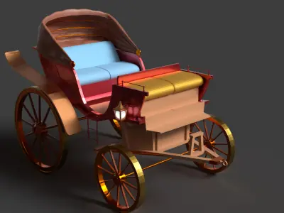 Chinese vintage buggy  Low-poly 3D model by aceimagedesign-1