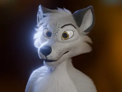 Kovu Anthro Wolf Low-poly 3D model