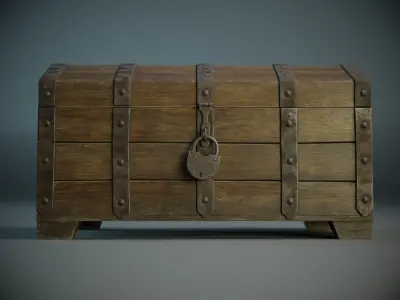 Medieval Chest PBR Low-poly 3D model